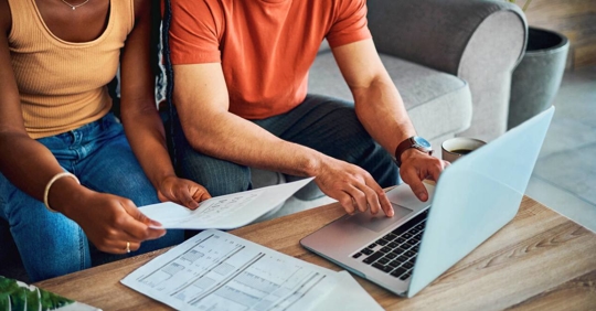 Couple assessing their finances
